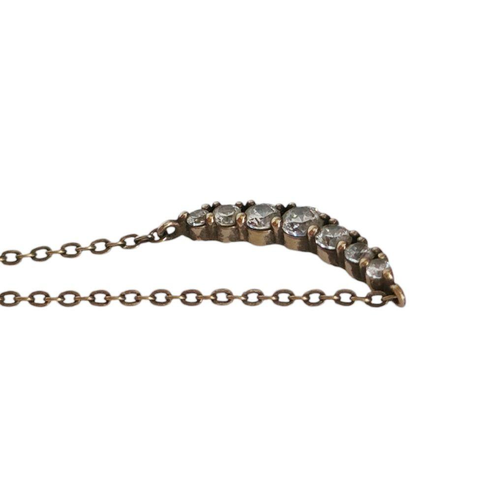 Used Good Item Canal4 Canal Yondo Sea Silver Bar Design Chain Necklace Accessory 151824121007 Gold Color Ladies Old Clothing Used USED