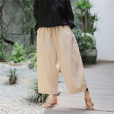 Damskie spodnie z szerokimi nogawkami, letnie spodnie damskie na co dzień