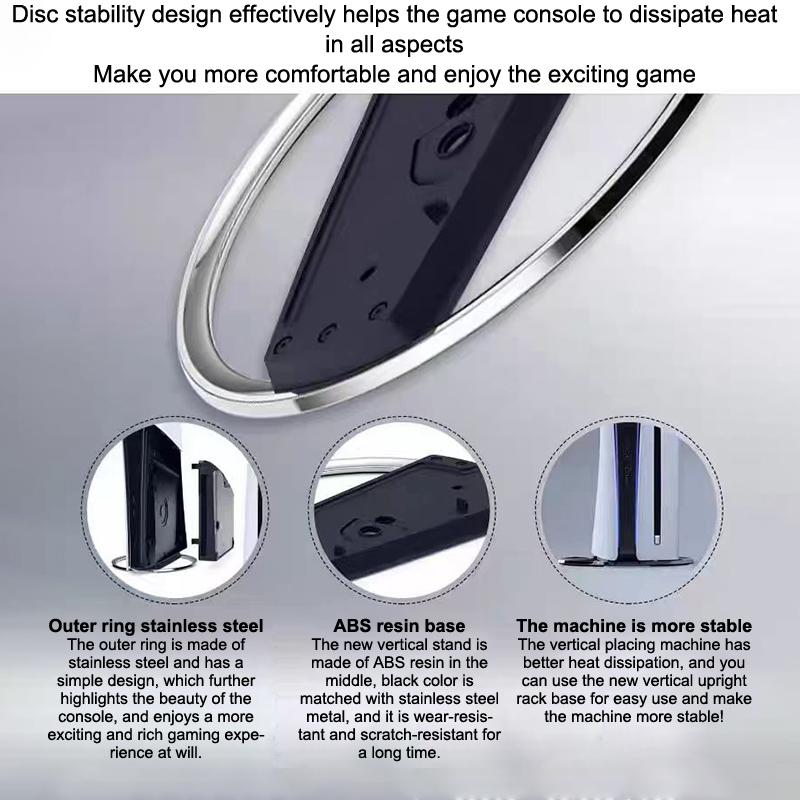 For Ps5 Slim Vertical Stand Game Console Base Bracket Metal For Playstation 5 Slim Ps5 Vertical Stand Holder Disc / Digital