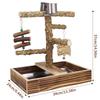 Parrot Stand Rack Solid Wood Swing Prickly Ash Feeder Water Game Platform