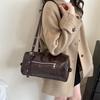 Comfortable and Versatile Texture Shoulder Bag Women Vintage Simple Commuter Pillow Bag with Studded Strap Casual Handle Bag
