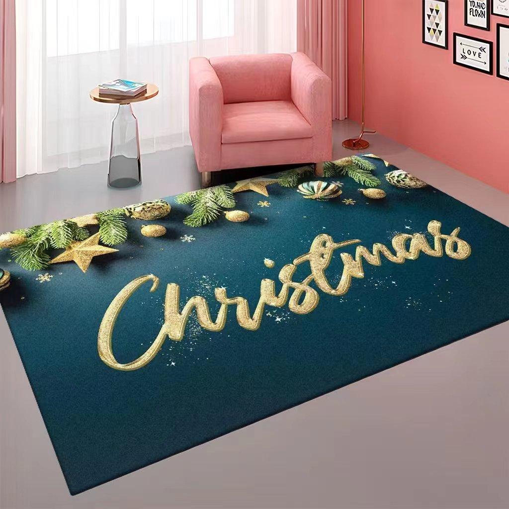 Cartoon Christmas Carpet, Living Room Easy To Clean Sofa Coffee Table Floor Mat Bedroom Full Of Bedside Blankets