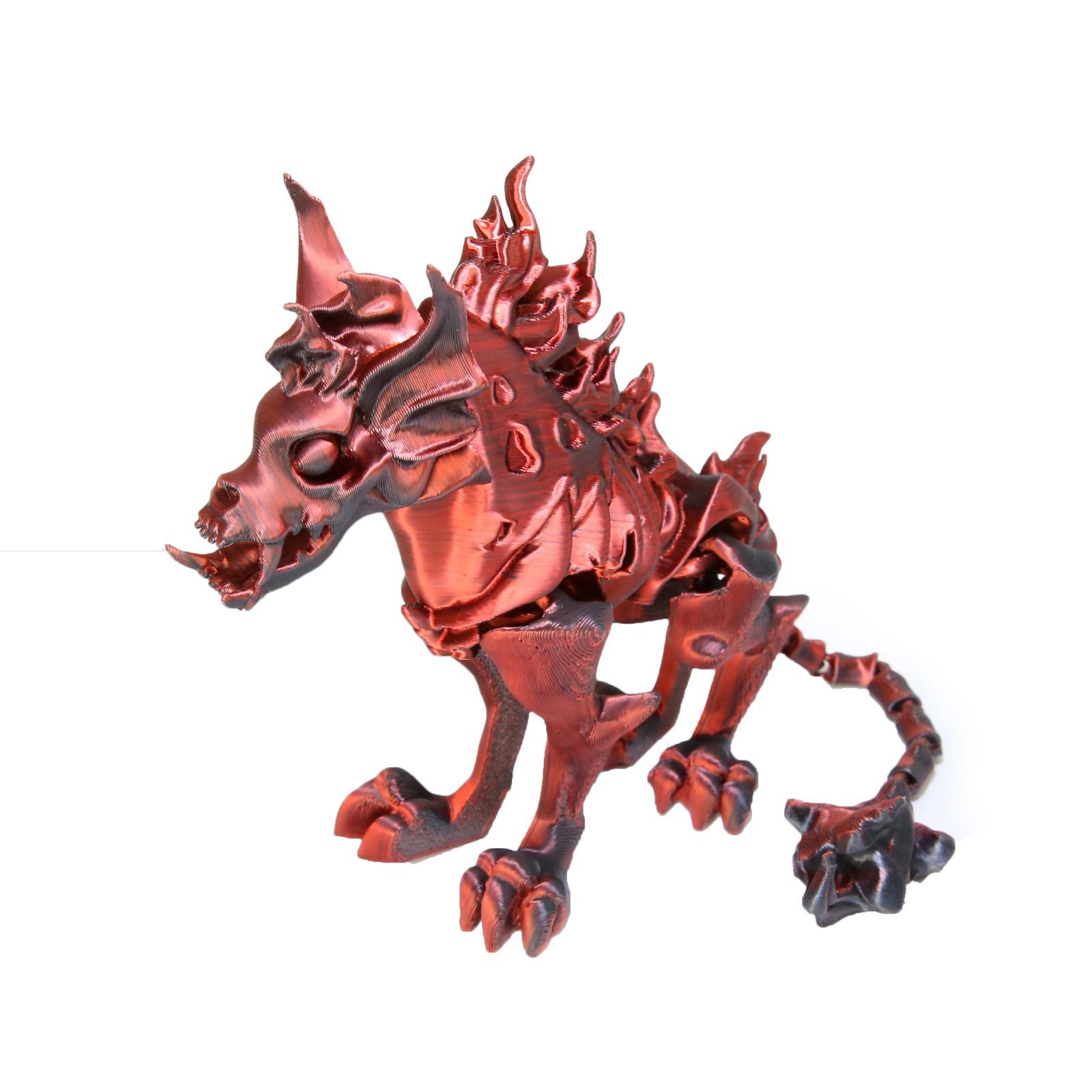 

3D-печатная шарнирная адская скелетная собака, креативная игрушка, декоративная модель для взрослых и детей One Size красный