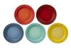 Mini Round Plates, Rainbow Design, Heat and Cold Resistant, Microwave and Oven Safe, Set of 5. [Official Japanese Retailer]