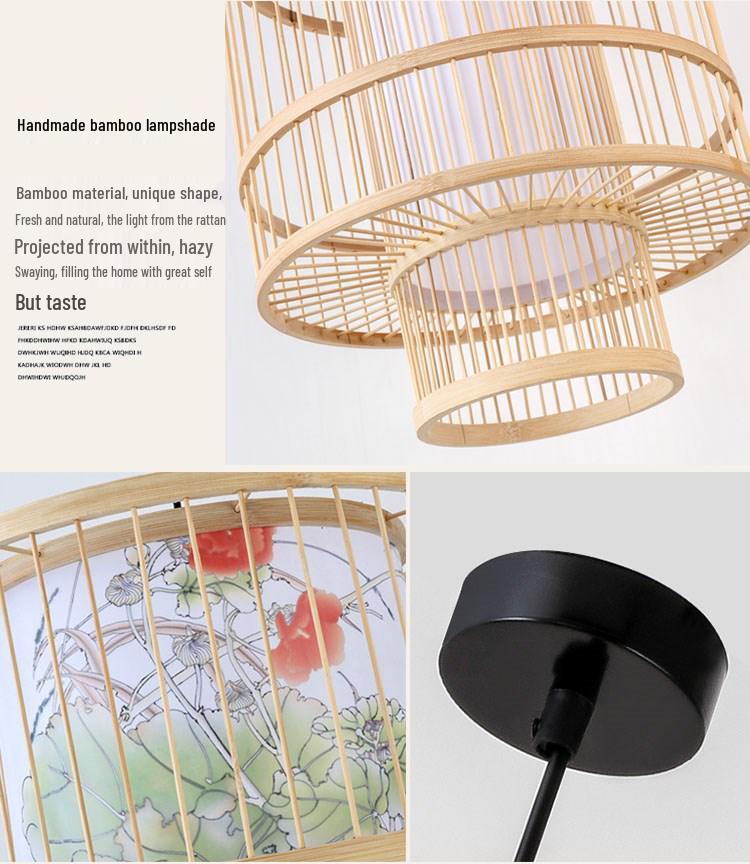 Retro Zen Bamboo Weaving Pendant Lamp for Restaurants & Teahouses