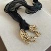 Elegant European & American Leopard Necklace - Luxurious Drip Oil Sweater Chain for Women, Versatile High-End Accessory