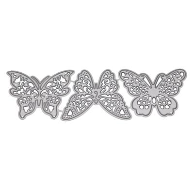 3pcs Butterfly Metal Cutting Dies for DIY Scrapbooking Decor Beautiful Embossing Stamps and Dies