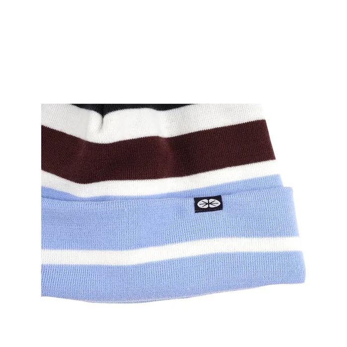 Reversible Stripe Beanie Skyblue