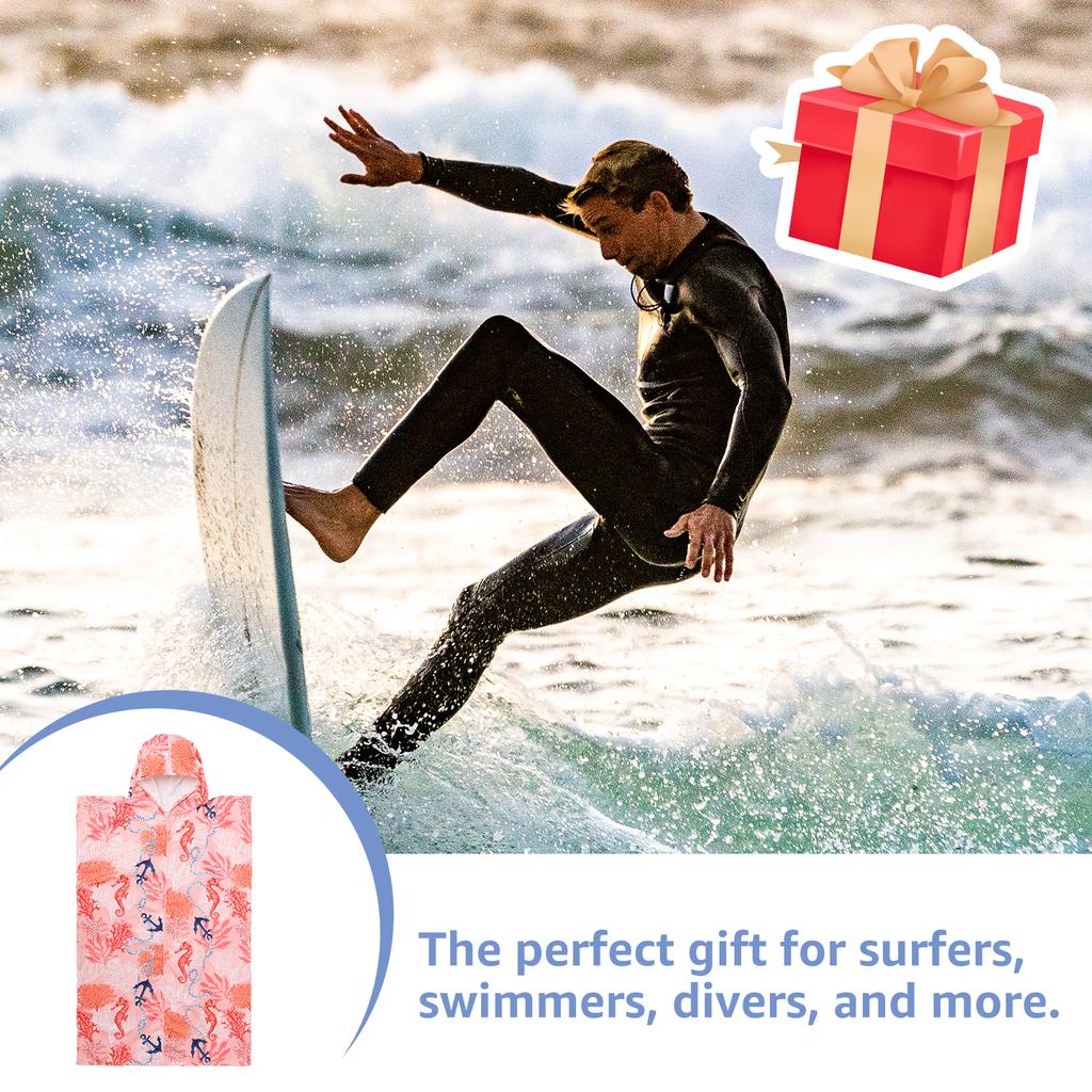 Unisex Surf Poncho Towel Poncho Soft Microfiber Bathrobe Ponchos Robe Quick-Dry Towel Hoodie Swim Towel Beach Poncho For Adults