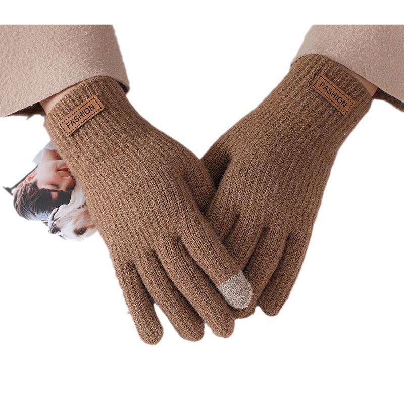 Gloves female winter schoolgirl riding cute velvet thickened touch screen cold winter warm gloves
