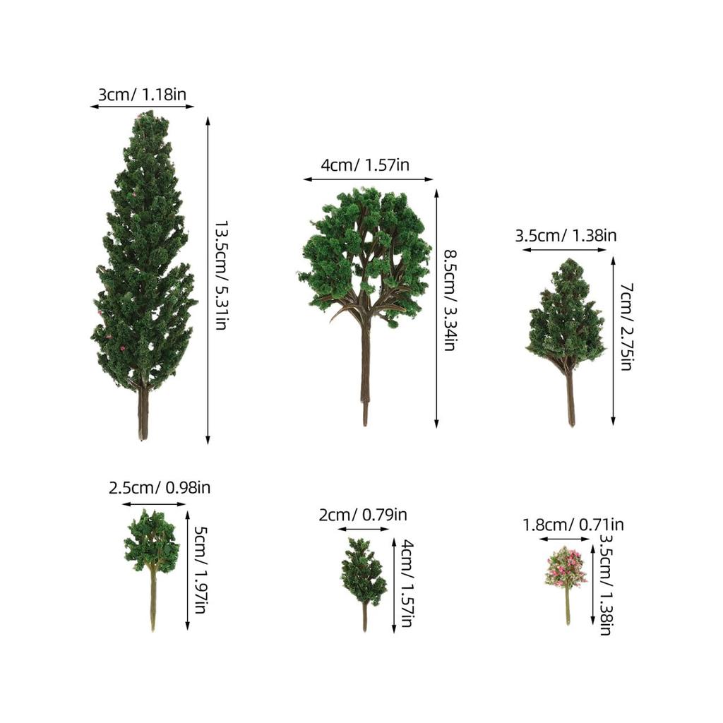TOYMYTOY Tree Model Set of for Use As Model Railway Miniature and Educational Trees, 38, Trees, Models, Buildings, Gardens, Purposes.