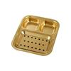 ZISIZ Gold Stainless Steel 3-Compartment Serving Plate
