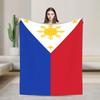 Super Soft Blanket Camping Philippines Flag Throw Blanket  Flannel Bedspread For Outdoor Print Sofa Bed Cover