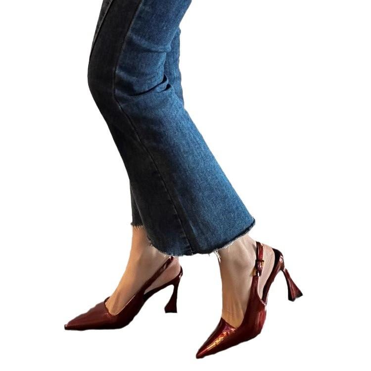 Luxury Designer Summer Women Sandals Fashion Pointed Toe Singbacks Shoes Ladies Elegant High Heel Stripper Sandalias