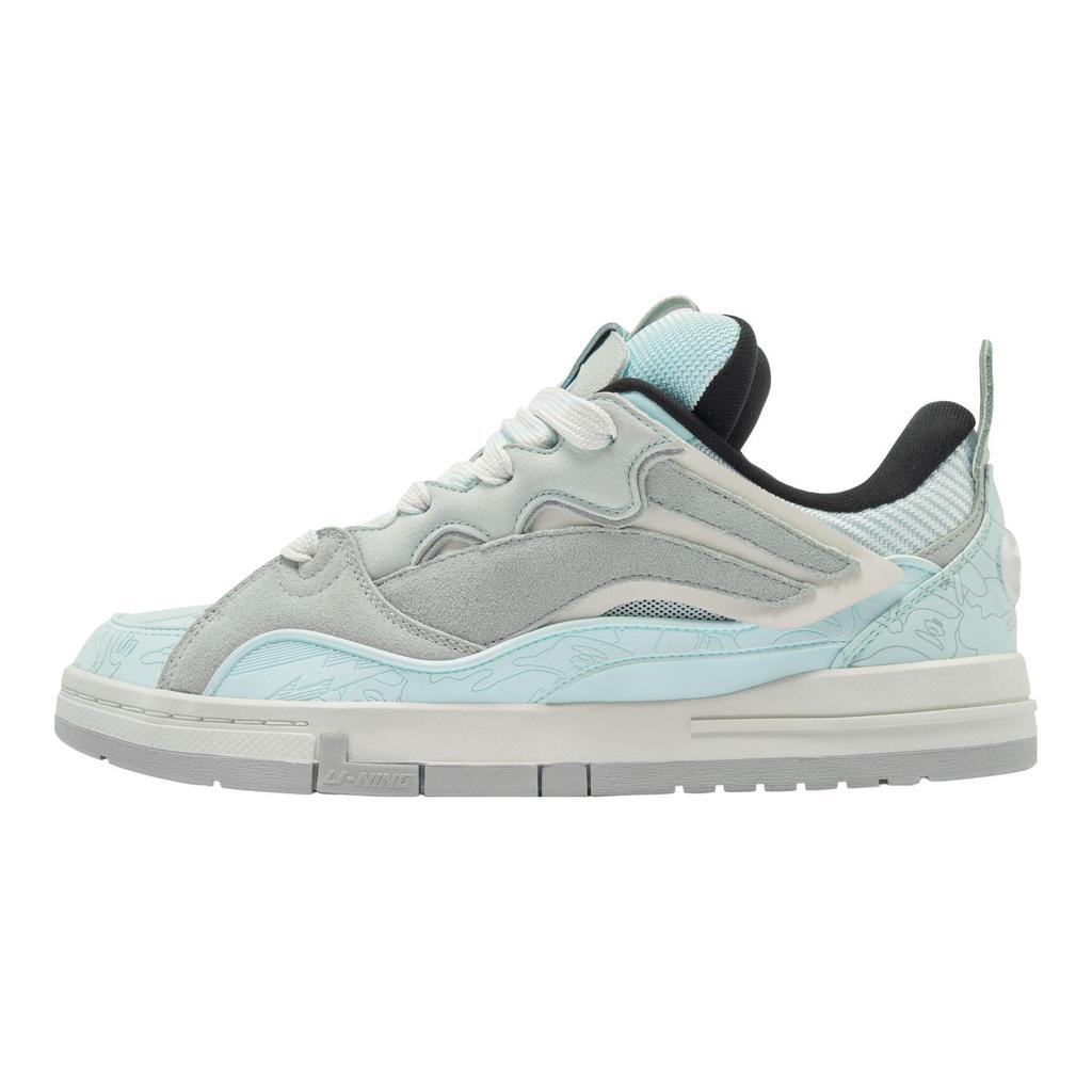 Aape X Li Ning Slip Resistant Abrasion Resistant Low Top Skateboard Shoes Men's Gray Blue AECS087-6