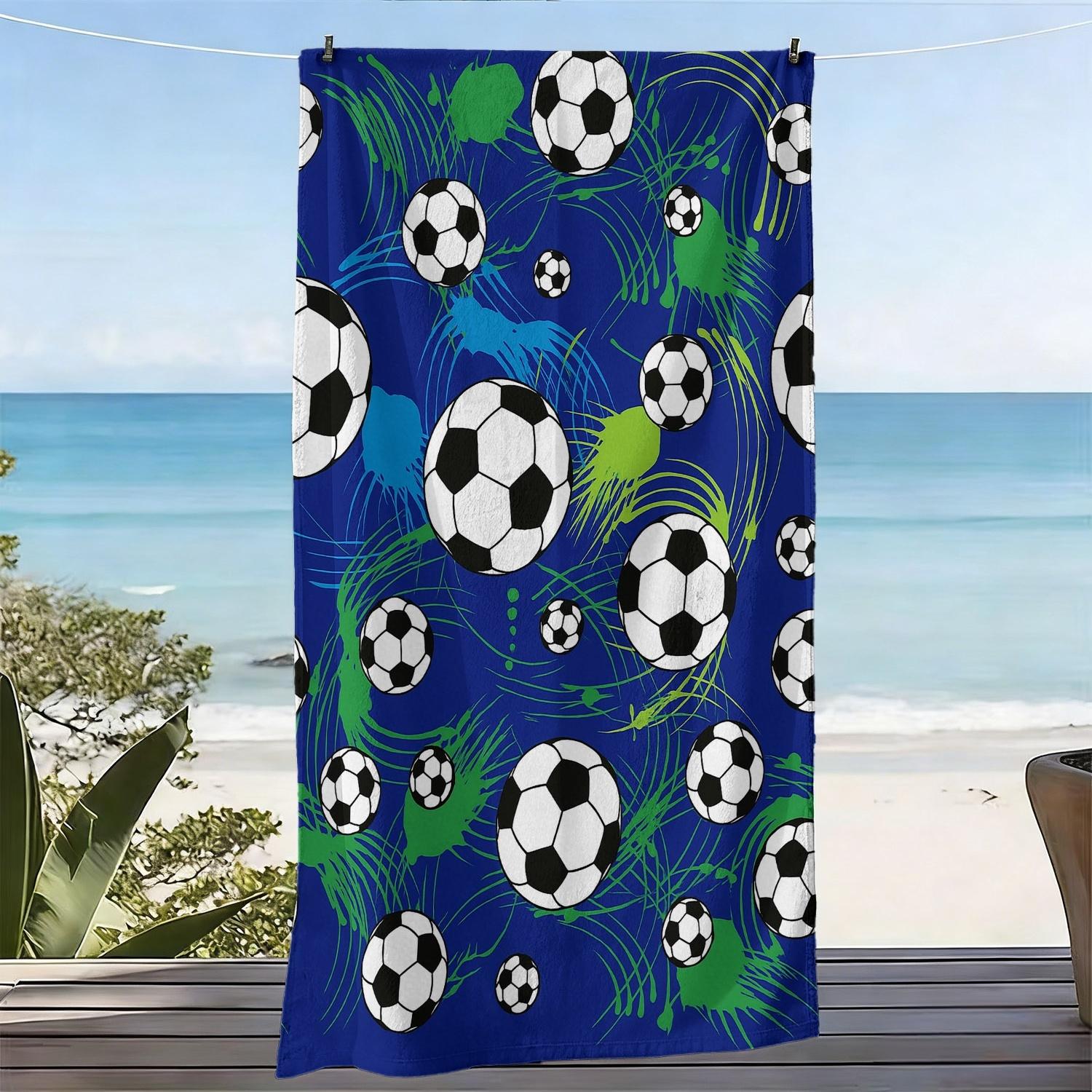 

Oversized Football Theme Microfiber Beach Towel Soft Quick-Dry Highly Absorbent for Beach Vacation Pool Party Sports Ideal Gift W40*H60(CM)