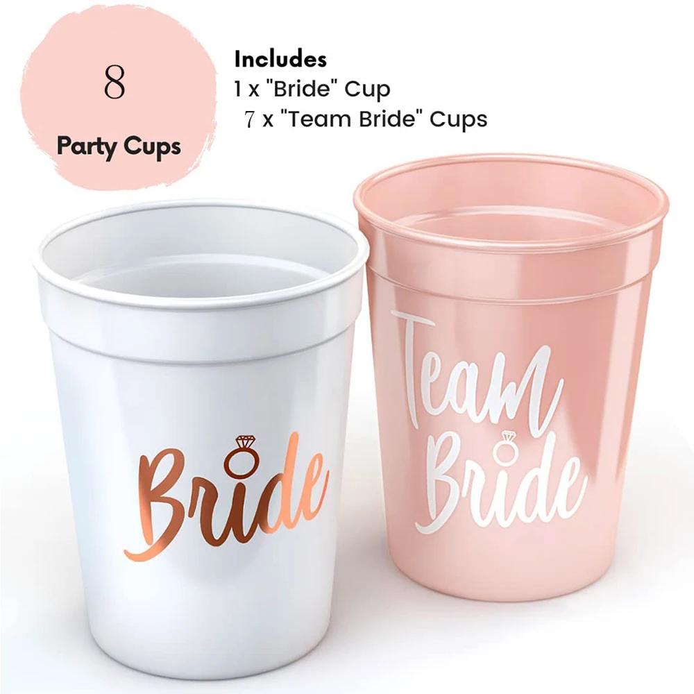 

Стакан для девичника, украшение свадебной вечеринки, пластиковый стакан для команды невесты и подружек невесты