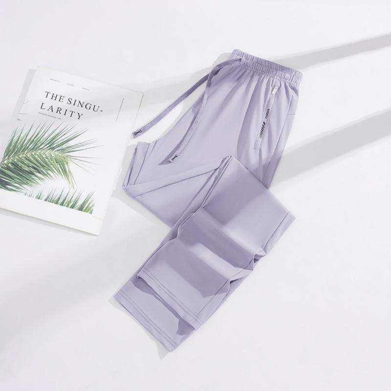 Unisex Ice Silk Sun Protection Quick-Dry Slim Wide-Leg Summer Pants