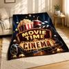 Movie Time Cinema Coral Fleece Blanket Film Night Decor