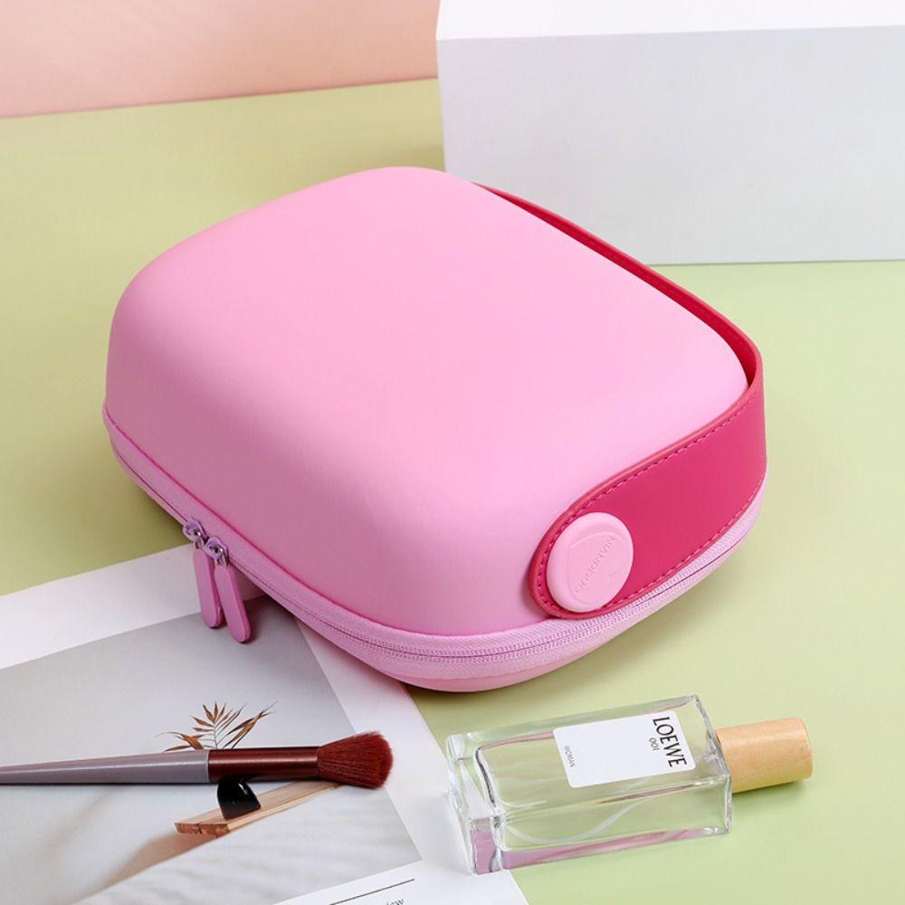 Candy Color PU Cosmetic Bag Waterproof Portable Tote Bag Simple Wash Storage Bag  Women