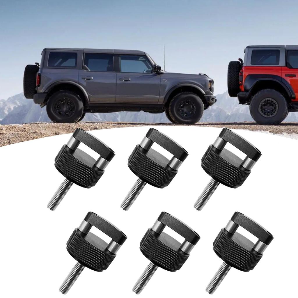 6X Aluminum Hard Top Quick Removal Fastener Thumb Screw For 2007-2018 Jeep Wrangler JK 2DR And Unlimited 4DR