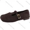 Fashion 2025 Autumn Woolen Fabric Women Flats Shoes Fashion Shallow Round Toe Shoes Ladies Comfort Ballet Style Mary Jane Shoes