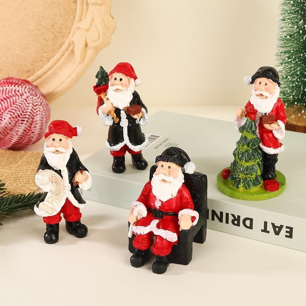 Christmas Santa Claus Ornaments Resin Material Miniatures Model New Micro Landscape  Home Decor