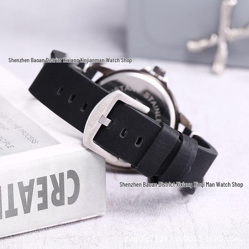 KSENRUI Men's Waterproof Skull Retro Leather Quartz Watch with Calendar