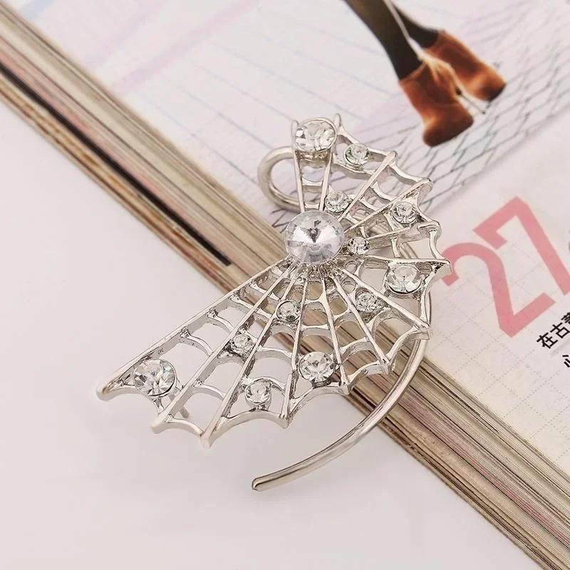 Earrings Are Popular in Europe America Diamond-encrusted Personalized Spider Web Exaggerated Punk Fashion Stud Earrings Jewelry