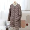 Women's Mid-Length Lightweight Down Jacket - Autumn/Winter, Round Neck, Collarless, Korean Style Trendy Outerwear