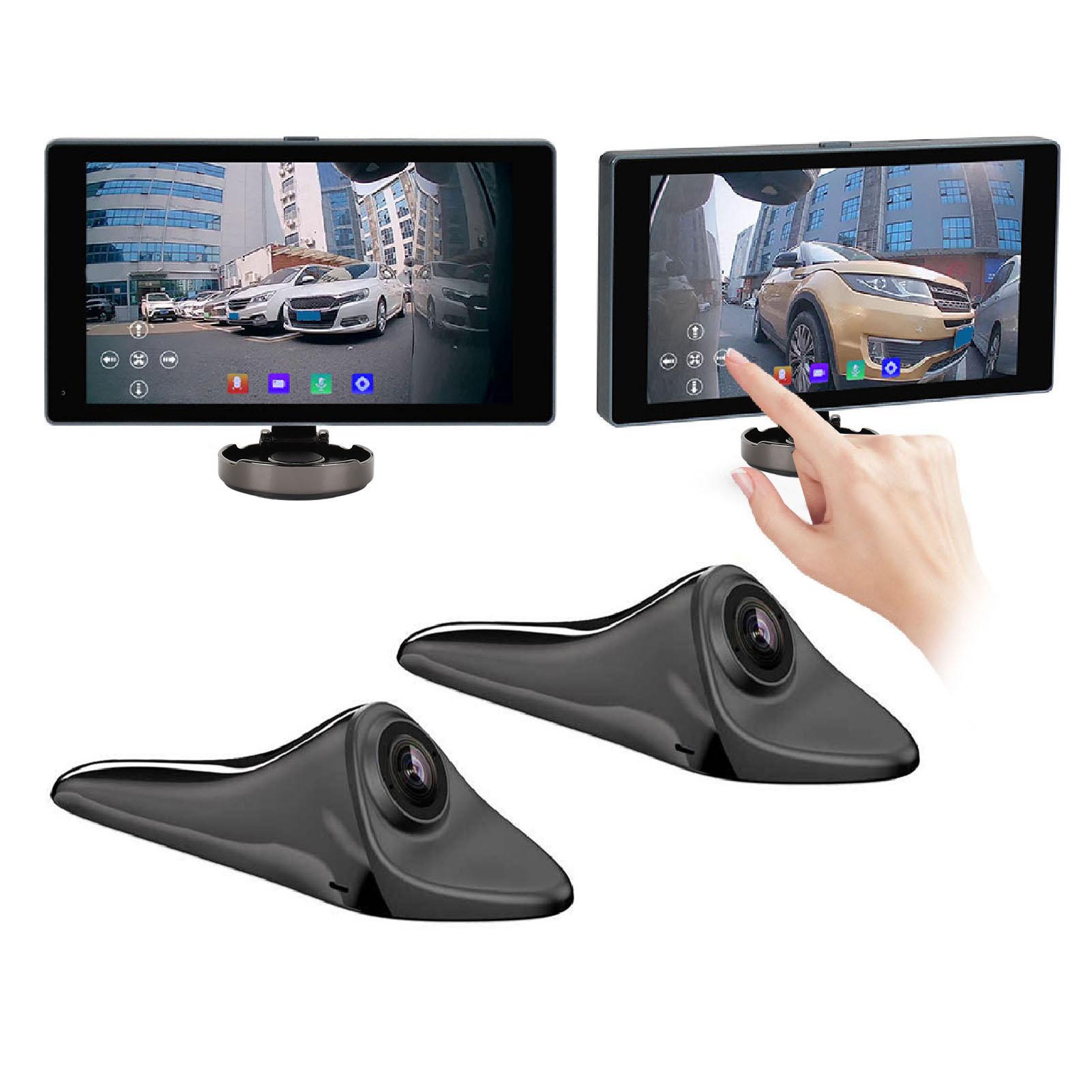 

Left Right Side View Camera System with 5in Touch Screen 1920 X 1080P Camera Blind Spot Warning DVR Record Side