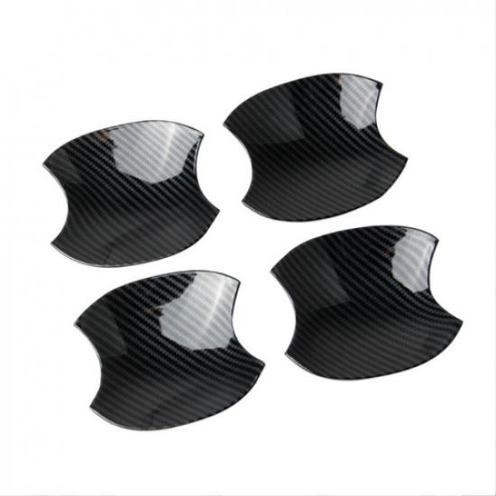 For Toyota Tundra   Carbon Fiber Side Door Handle Bowl Cover Trim 4pcs