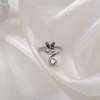 Anello Gatto Geometrico Europeo & Americano, Design Aperto Regolabile, Ornamento Animale Lavorato a Maglia per Dita.