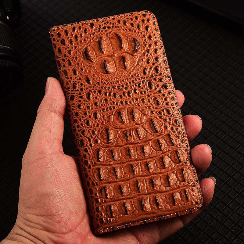Crocodile Claw Genuine Leather Flip Case for Oneplus 6 6T 7 7T 8 8T 9 9T 9T 10 10T 10T 11 12 12R 13 13T 13R 15 Pro Cover Cases