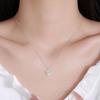 Sterling Silver Heart & Diamond Inlaid Pendant Necklace - Women's Luxurious Clavicle Chain Choker.
