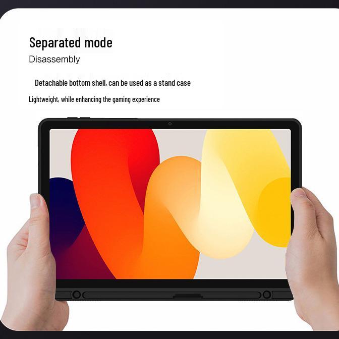 2023 Redmi Pad SE 11-inch Tablet Leather Case with Vertical/Horizontal Stand and Bluetooth Keyboard