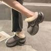 Fashion non-slip bag head cotton slippers women's autumn and winter new outer wear thick-soled fluffy cotton slippers women