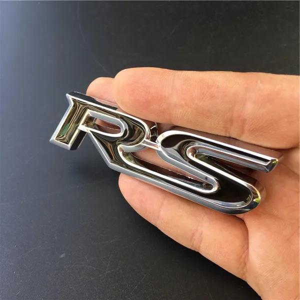 

1 шт. 3D металлический логотип RS эмблема автомобиля задний багажник наклейка решетка значок спортивная версия модификация Badge Sticker чёрный/серебряный