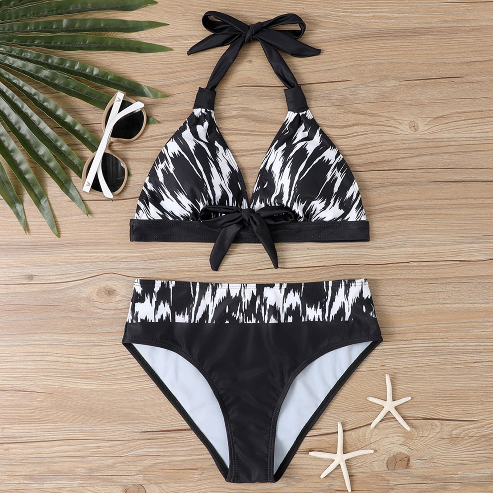 

Женский раздельный модный сексуальный купальник-бикини с принтом и подкладкой для груди без стальных скобок M