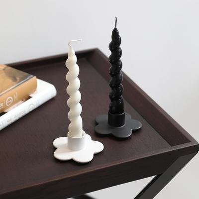 Cartoon Flower Candlestick Ceramic Candle Holder Candlestick Desktop Storage Container Home Decoration Accessories