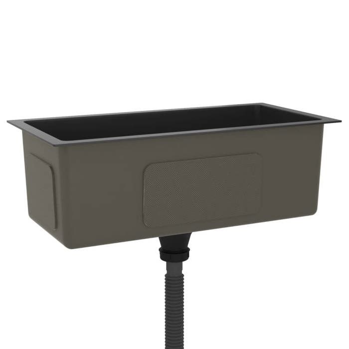 Évier de cuisine à poser VIDAXL - Noir - 1 bac - 60x30x20cm - Acier inoxydable brossé - Qualité alimentaire