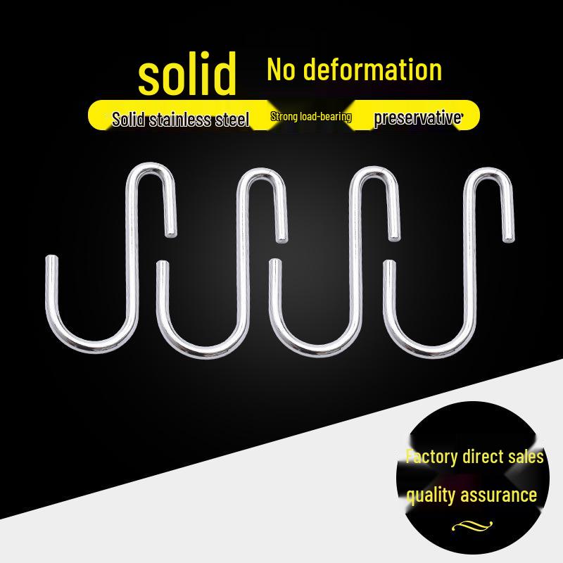 Multi-Purpose Chrome-Plated S-Shaped Hanging Hooks for Kitchen, Bathroom, and Clothing Storage