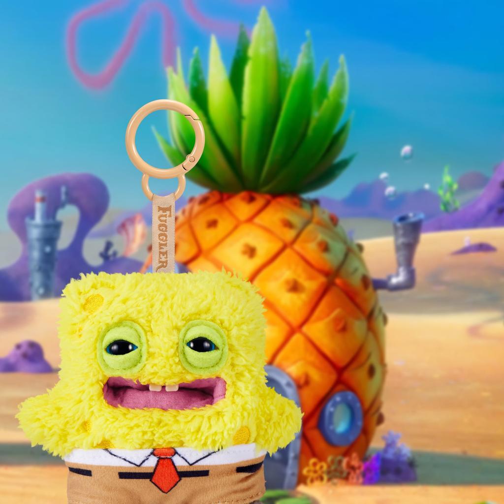 Fuggler SpongeBob SquarePants Keychain Funny Ugly Monster Plush Toys Cartoon Backpack Pendant Dolls Stuffed Peluche Gifts 11CM