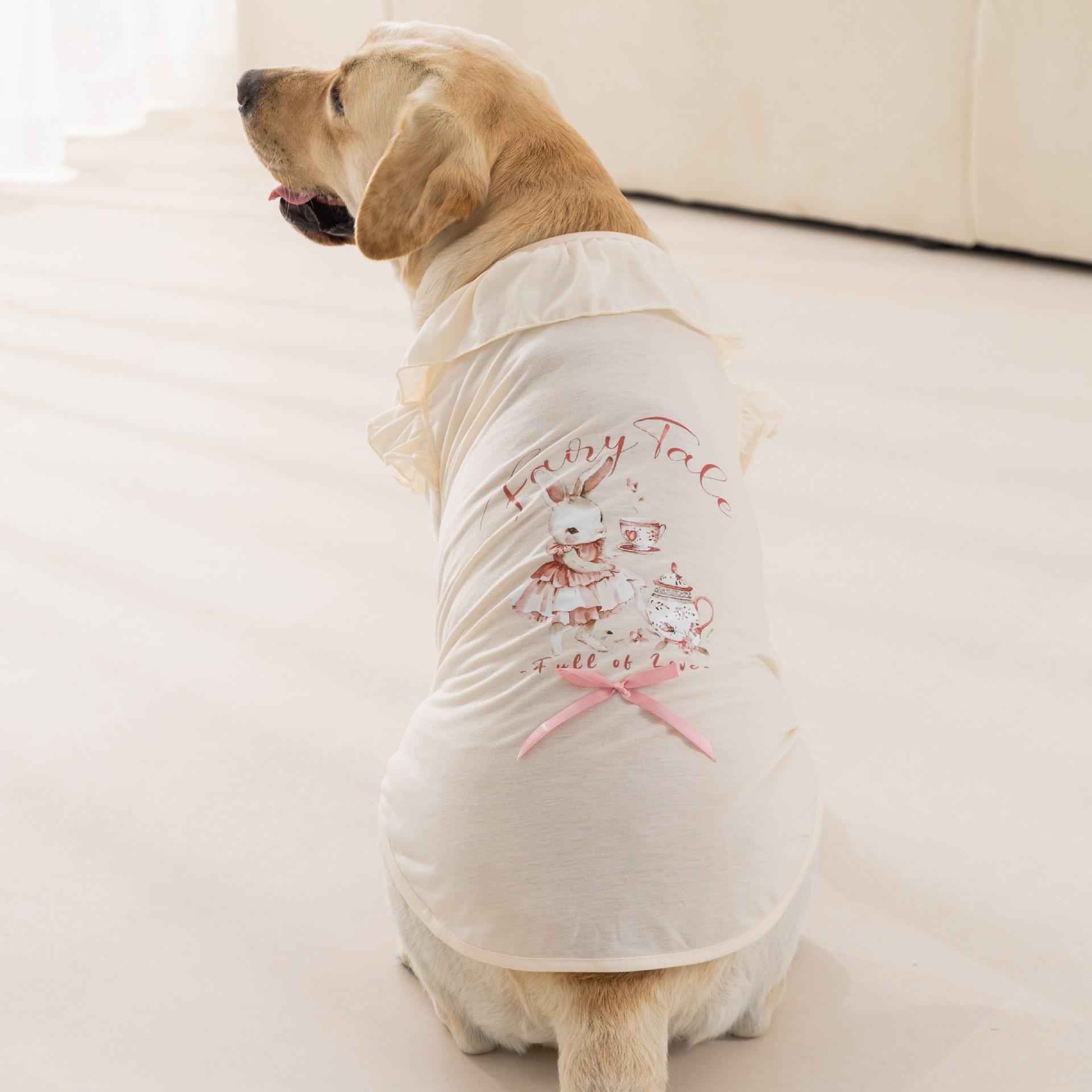 

Милое кружево из ветвистого гриба, золотистые волосы лабрадора, жилет для собаки среднего и крупного размера, весенне-летняя тонкая дышащая одежда для большой собаки 8XL recommended weight 70-40kg