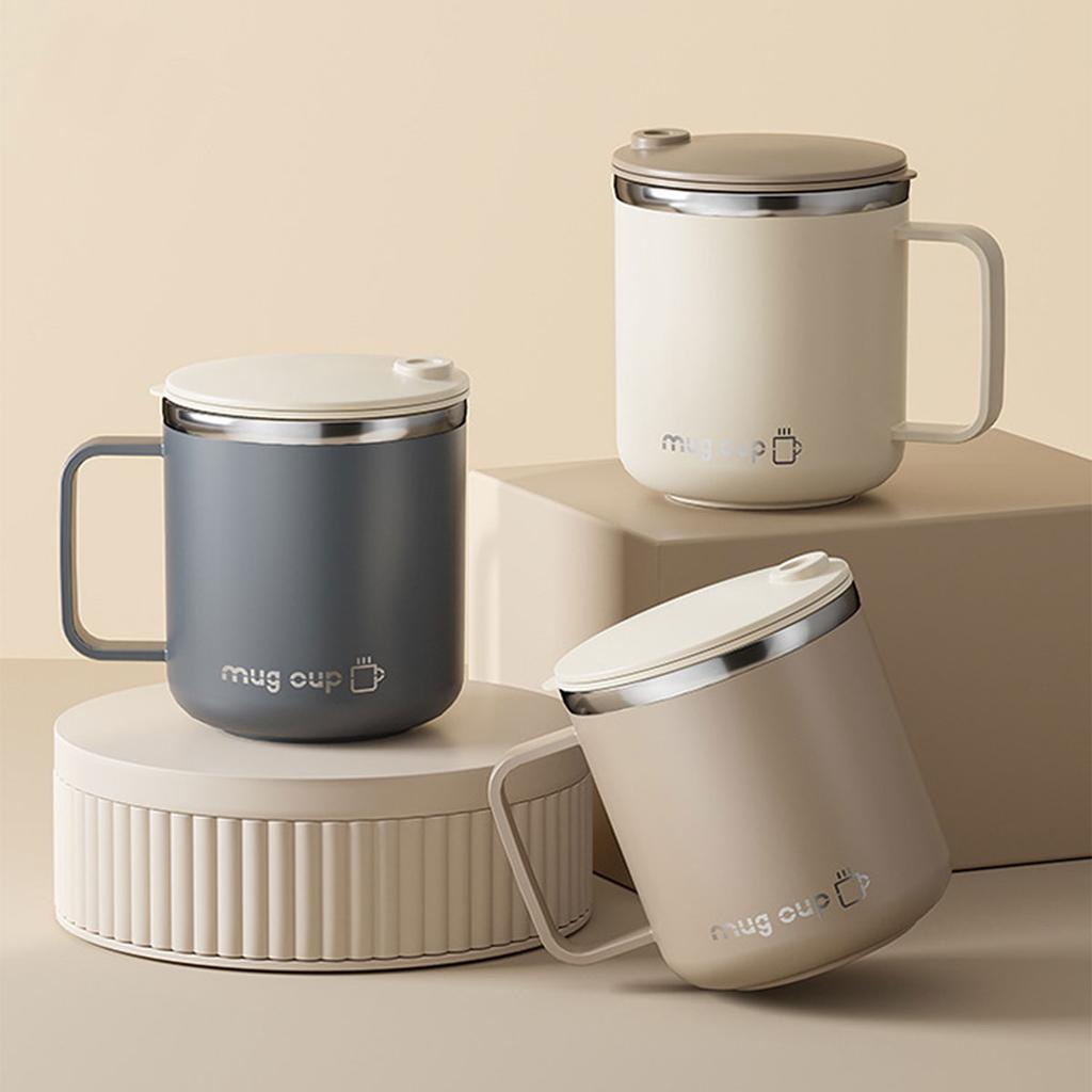 400ML Insulated Coffee Mug With Lid 304 Stainless Steel Double Wall Water Cup Sealed Milk Coffee Cup Student Adult Drinkware