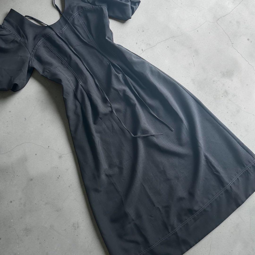 New with tag MOUSSY color stitch dress dress black