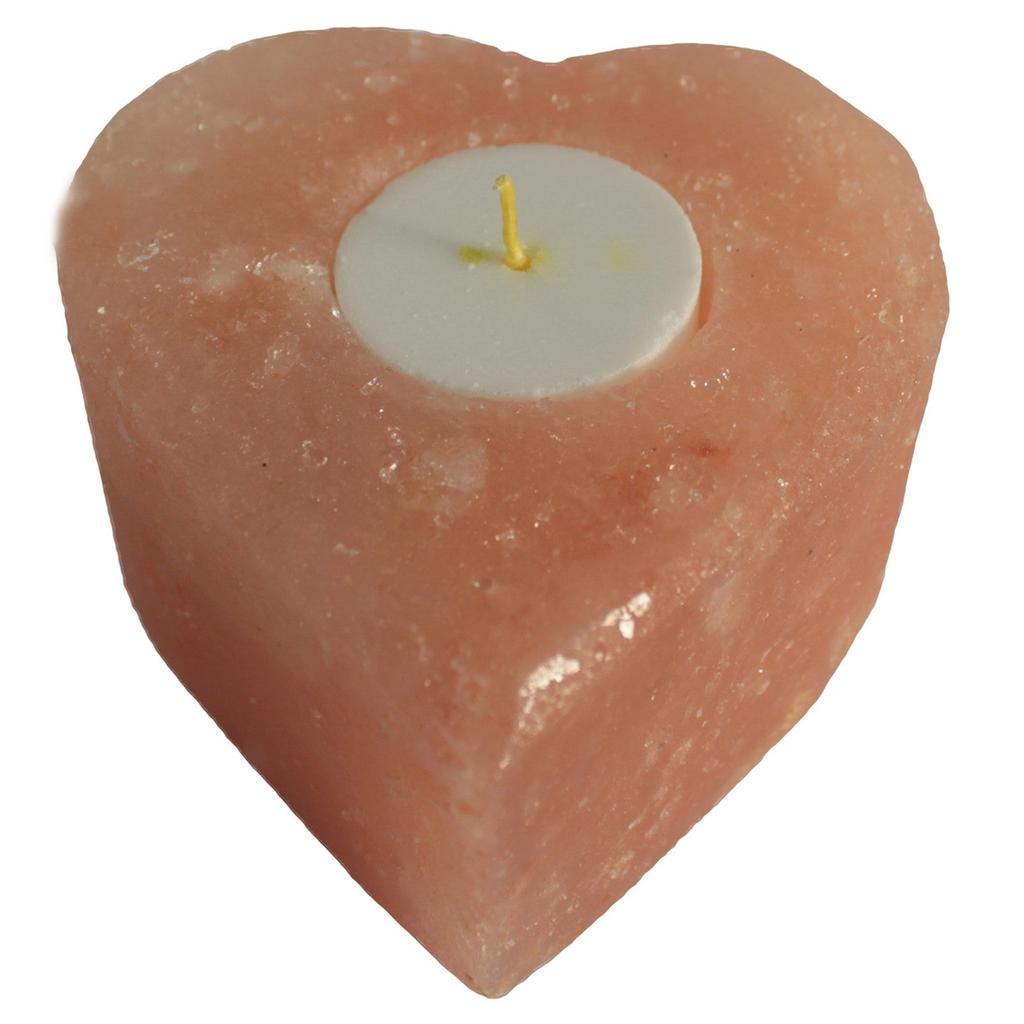 Himalayan Salt Heart Candle Holder - Medium