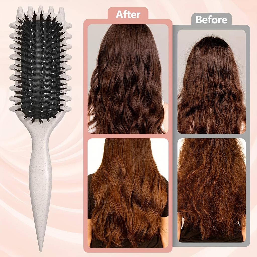 Flexible Rectangular Curling Brush - Unisex Design, Traction, Enhances Curls, Suitable for Normal Hair Types