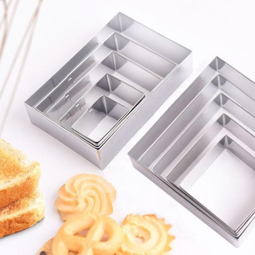5Pcs/Set DIY Biscuit Mold Rectangle Fruit Cutter Durable Cookie Cutter  Pastry
