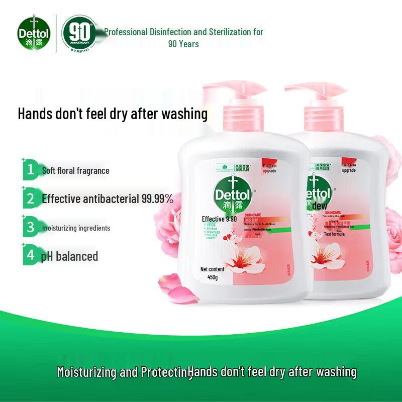 Dettol Moisturizing Care Antibacterial Hand Wash - 2 Sets (4x450g)